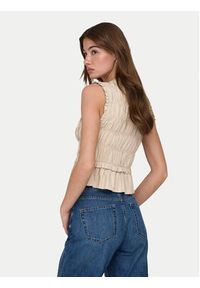 only - ONLY Bluzka Goa 15363693 Beżowy Regular Fit. Kolor: beżowy. Materiał: len, wiskoza #6