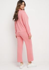 Born2be - Różowy Komplet Dresowy z Bawełny z Zasuwaną Bluzą i Spodniami Tervil. Kolor: różowy. Materiał: bawełna, dresówka #6