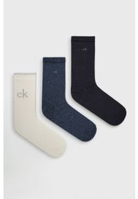 Calvin Klein Skarpetki (3-pack) damskie kolor niebieski. Kolor: niebieski #1