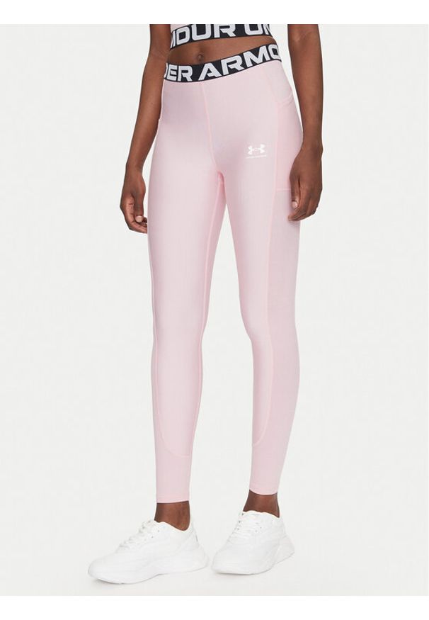 Under Armour Legginsy HeatGear 1388693 Różowy Slim Fit. Kolor: różowy. Materiał: syntetyk
