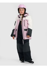 4f - 4F Kurtka snowboardowa membrana 8000 dziecięca - różowa 122 (6-7 lat). Kolor: różowy. Sezon: lato