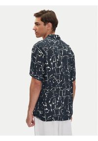 Emporio Armani Koszula EM000593 AF12351 FB070 Granatowy Regular Fit. Kolor: niebieski. Materiał: wiskoza #5