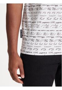 Karl Lagerfeld - KARL LAGERFELD T-Shirt 755040 553225 Biały Regular Fit. Typ kołnierza: dekolt w karo. Kolor: biały. Materiał: bawełna #5