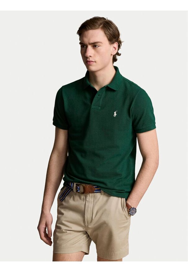 Polo Ralph Lauren Polo 710536856425 Zielony Slim Fit. Typ kołnierza: polo. Kolor: zielony. Materiał: bawełna