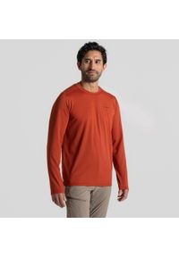 CRAGHOPPERS - Longsleeve męskie Craghoppers NosiLife Abel LS T-Shirt. Kolor: czerwony. Długość rękawa: długi rękaw