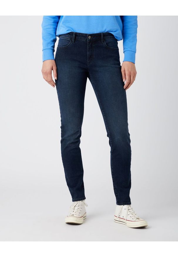 Wrangler - DAMSKIE SPODNIE JEANSOWE WRANGLER SKINNY NIGHTTIME BLACK W28KLT86R 112141286