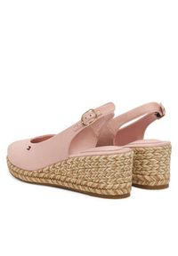 TOMMY HILFIGER - Tommy Hilfiger Espadryle Mid Wedge Espad Slingback Speck FW0FW09472 Różowy. Kolor: różowy. Materiał: materiał #6