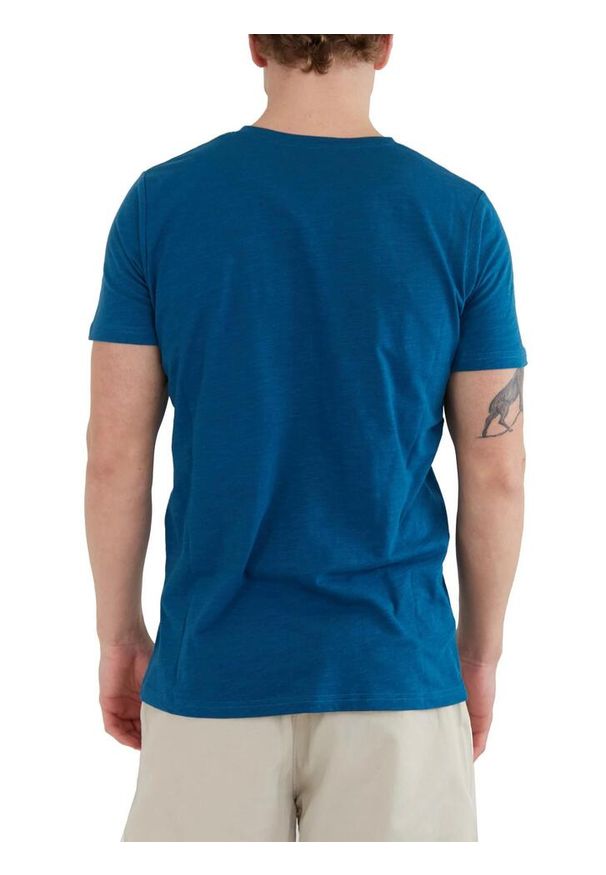 FUNDANGO - T-shirt męski Fundango Jaggy Strukturyzowany krótki rękaw. Kolor: niebieski. Długość rękawa: krótki rękaw. Długość: krótkie