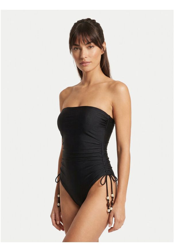 Seafolly Strój kąpielowy Palermo 11116DD217 Czarny. Kolor: czarny. Materiał: syntetyk