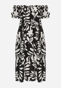 Born2be - Czarna Wiskozowa Sukienka Hiszpanka w Kwiatowy Wzór Berinira. Okazja: na co dzień. Typ kołnierza: dekolt hiszpanka. Kolor: czarny. Materiał: wiskoza. Wzór: kwiaty. Sezon: lato. Typ sukienki: z odkrytymi ramionami, proste. Styl: casual, elegancki #3