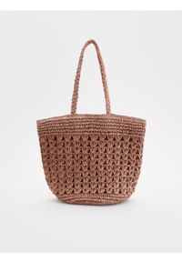 Reserved - Pleciona torebka shopper - brudny róż. Kolor: różowy #1