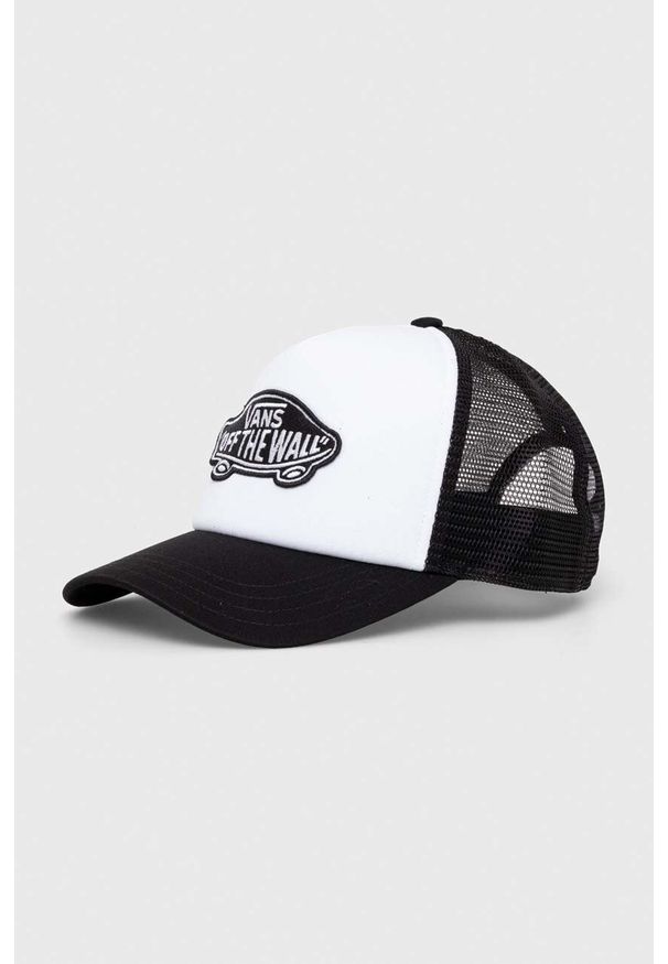 Vans czapka z daszkiem kolor czarny z aplikacją. Kolor: czarny. Wzór: aplikacja