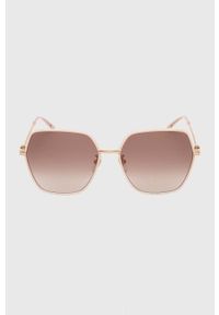 Furla okulary przeciwsłoneczne damskie kolor beżowy. Kolor: beżowy. Wzór: geometria #3