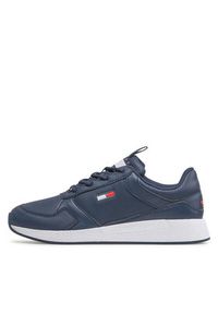 Tommy Jeans Sneakersy Flexi Runner Ess EM0EM01080 Granatowy. Kolor: niebieski. Materiał: skóra