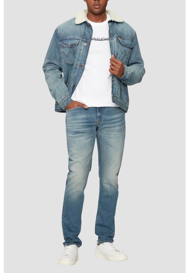 Calvin Klein - CALVIN KLEIN Niebieskie męskie jeansy Skinny, Rozmiar 36/32. Kolor: niebieski