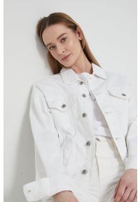 medicine - Medicine kurtka jeansowa damska kolor biały przejściowa. Kolor: biały. Materiał: jeans