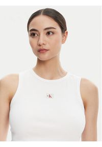 Calvin Klein Jeans Top LV047C201G Biały Slim Fit. Kolor: biały. Materiał: bawełna