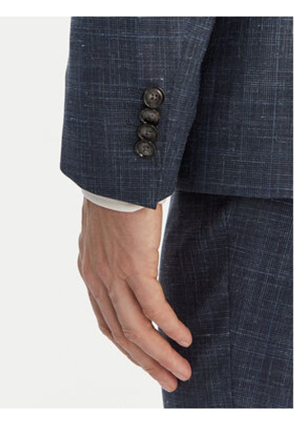 BOSS Garnitur H-Huge 50561829 Granatowy Slim Fit. Kolor: niebieski. Materiał: wełna