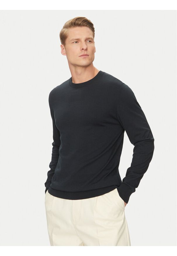 Marciano Guess Sweter 5GHR02 5861Z Granatowy Regular Fit. Kolor: niebieski. Materiał: bawełna