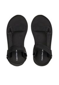 Calvin Klein Jeans Sandały Sandal Velcro Webbing In Mtl YW0YW01480 Czarny. Kolor: czarny. Materiał: materiał #4