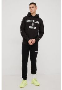 Superdry bluza bawełniana męska kolor czarny z kapturem. Typ kołnierza: kaptur. Kolor: czarny. Materiał: bawełna #4