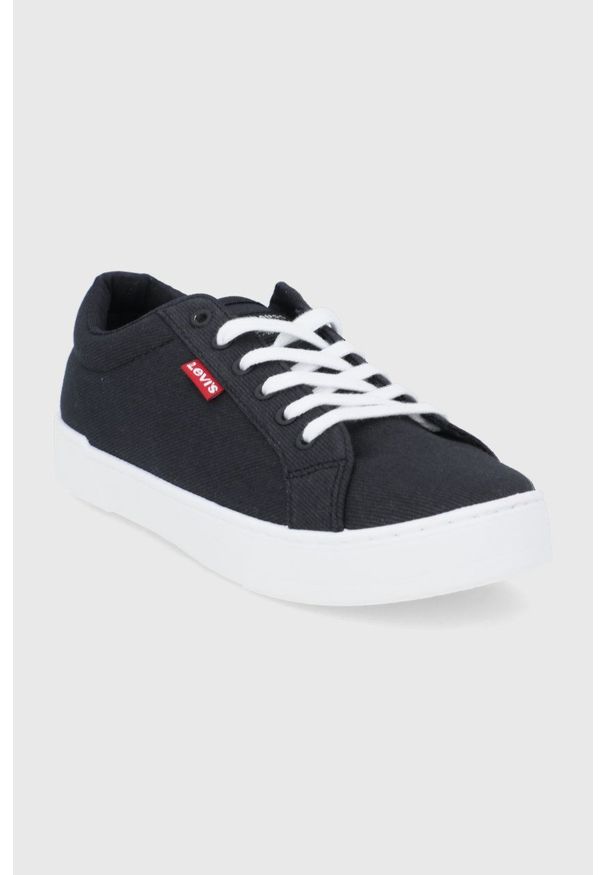 Levi's® - Levi's tenisówki Malibu 2.0 damskie kolor czarny. Okazja: na spotkanie biznesowe. Nosek buta: okrągły. Zapięcie: sznurówki. Kolor: czarny. Materiał: włókno, guma. Styl: biznesowy