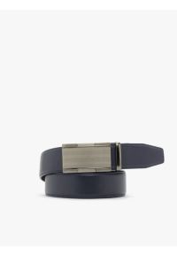 Ryłko - Granatowy pasek męski. Kolor: niebieski. Materiał: skóra. Styl: street #1