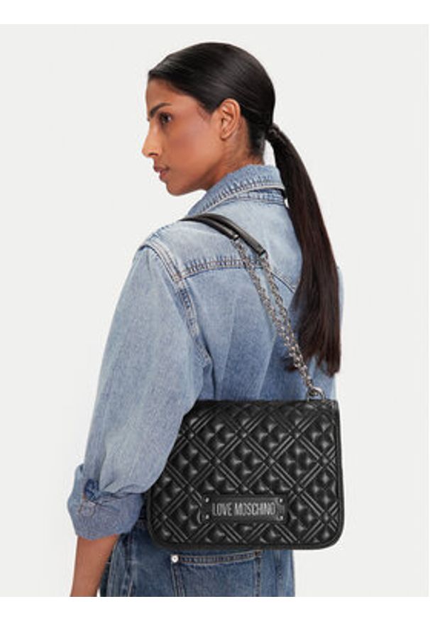 Love Moschino - LOVE MOSCHINO Torebka JC4000PP0NLA000B Czarny. Kolor: czarny. Materiał: skórzane