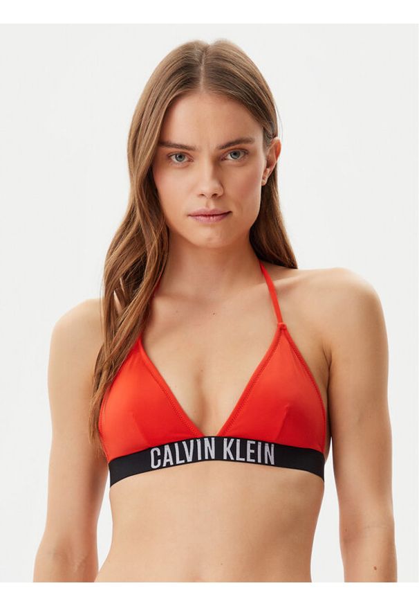 Calvin Klein Swimwear Góra od bikini KW0KW02854 Czerwony. Kolor: czerwony. Materiał: syntetyk