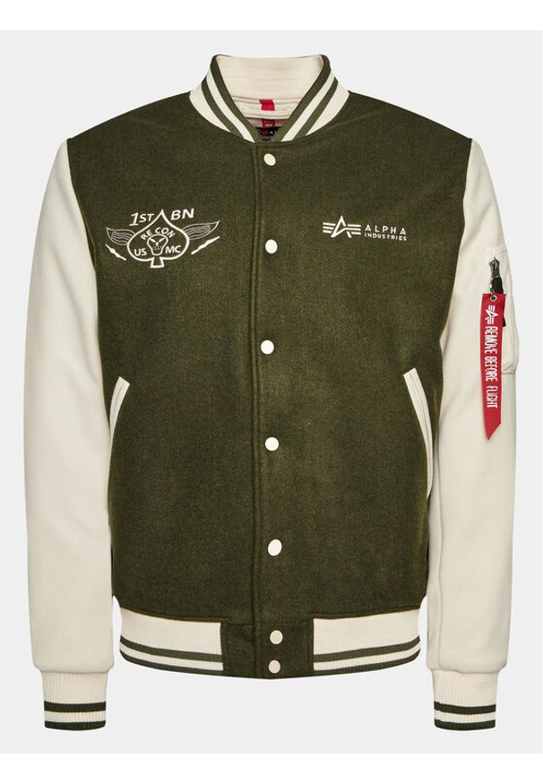 Alpha Industries Kurtka bomber Varsity Air Force 138107 Zielony Regular Fit. Kolor: zielony. Materiał: syntetyk