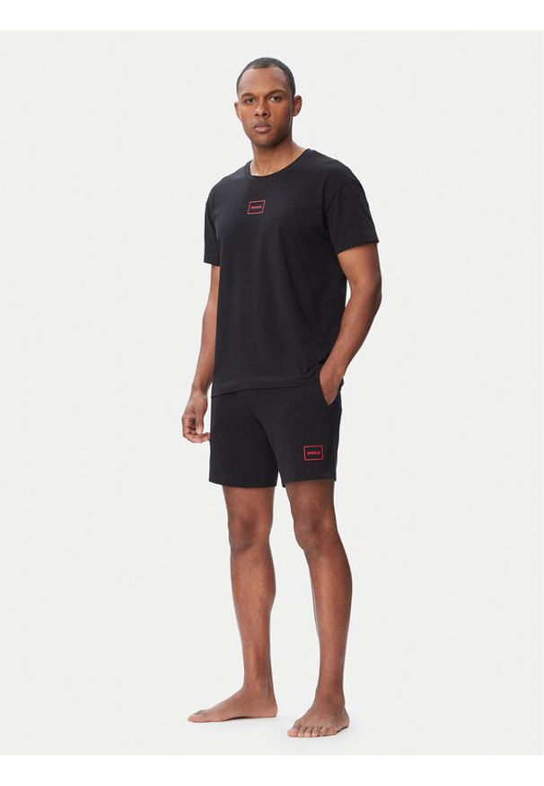 Hugo - HUGO Piżama Laze 50534566 Czarny Regular Fit. Kolor: czarny. Materiał: bawełna