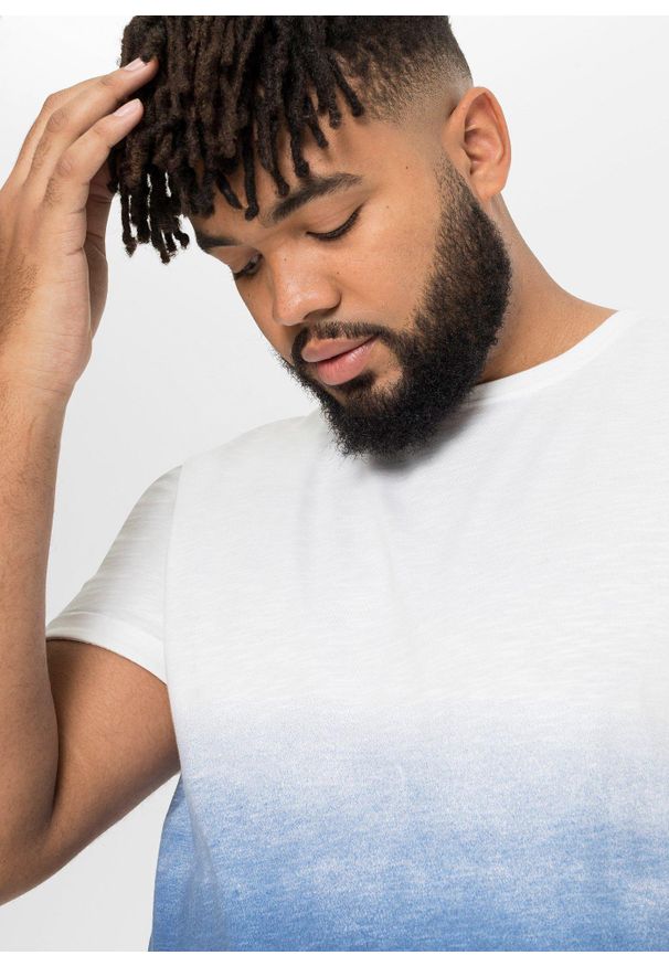 bonprix - T-shirt z czystej bawełny, slim fit. Kolor: biały. Materiał: bawełna