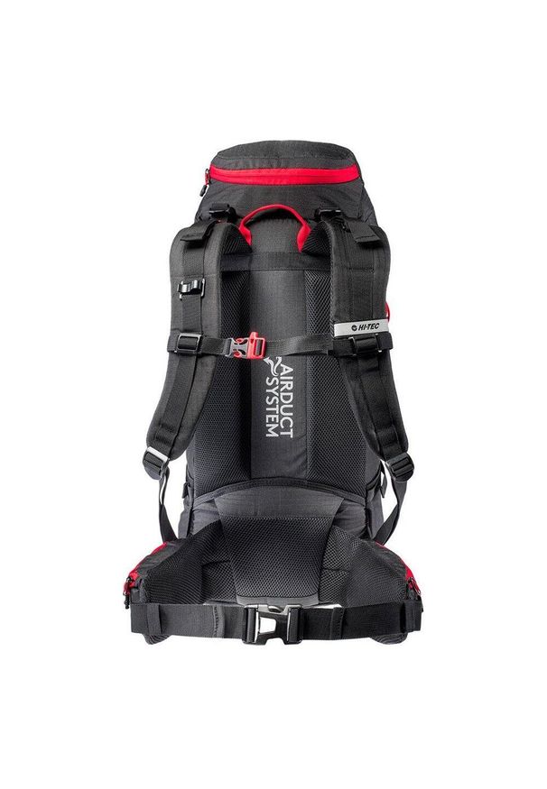 Hi-tec - Plecak Turystyczny Rock 50L. Kolor: czerwony, wielokolorowy, czarny. Styl: rockowy