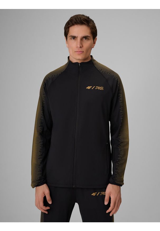 4f - 4F Bluza treningowa regular bez kaptura męska 4F x Robert Lewandowski - czarna M. Okazja: na co dzień. Typ kołnierza: bez kaptura. Kolor: czarny. Materiał: materiał. Długość rękawa: raglanowy rękaw. Długość: długie. Sezon: lato. Styl: casual, klasyczny, sportowy