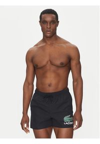 Lacoste Szorty kąpielowe MH6912 Czarny Regular Fit. Kolor: czarny. Materiał: syntetyk #4