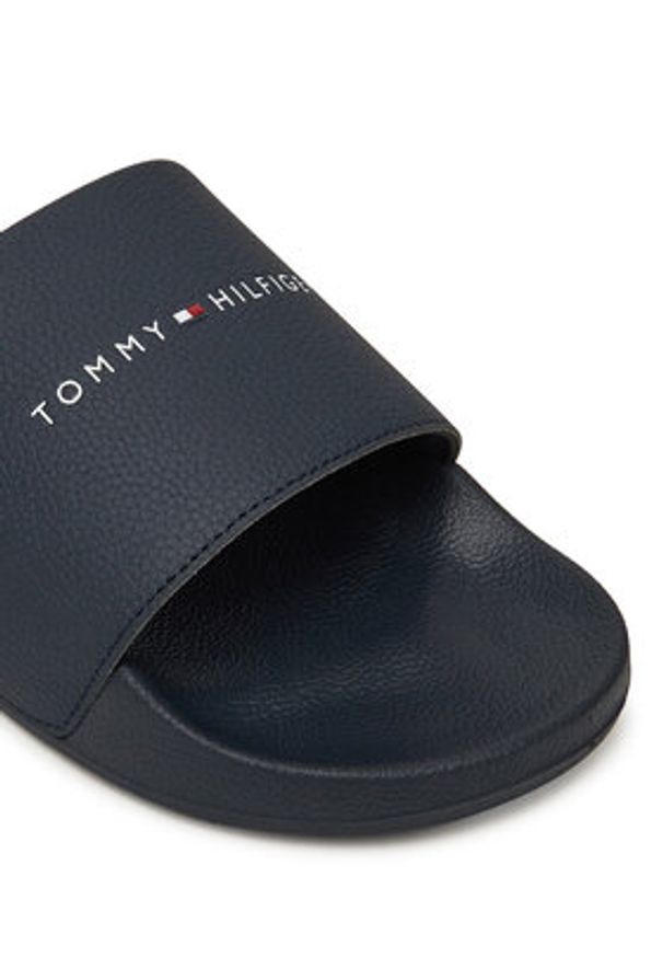 TOMMY HILFIGER - Tommy Hilfiger Klapki Hilifger Nyc Pool Slide FM0FM05432 Granatowy. Kolor: niebieski. Materiał: skóra