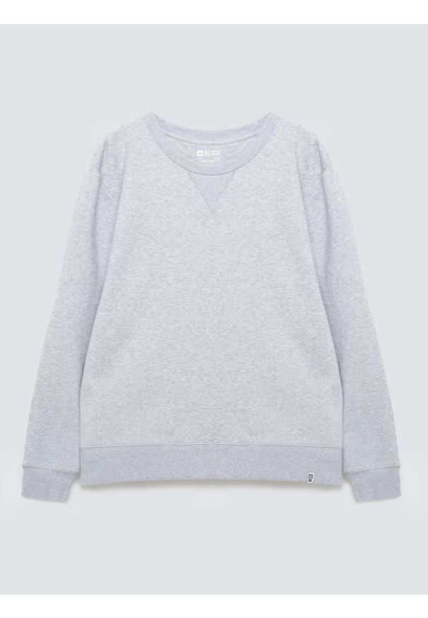 Big-Star - Bluza męska szara Marltones 901. Okazja: na co dzień. Kolor: szary. Materiał: jeans, materiał, dresówka. Wzór: aplikacja. Styl: casual, sportowy