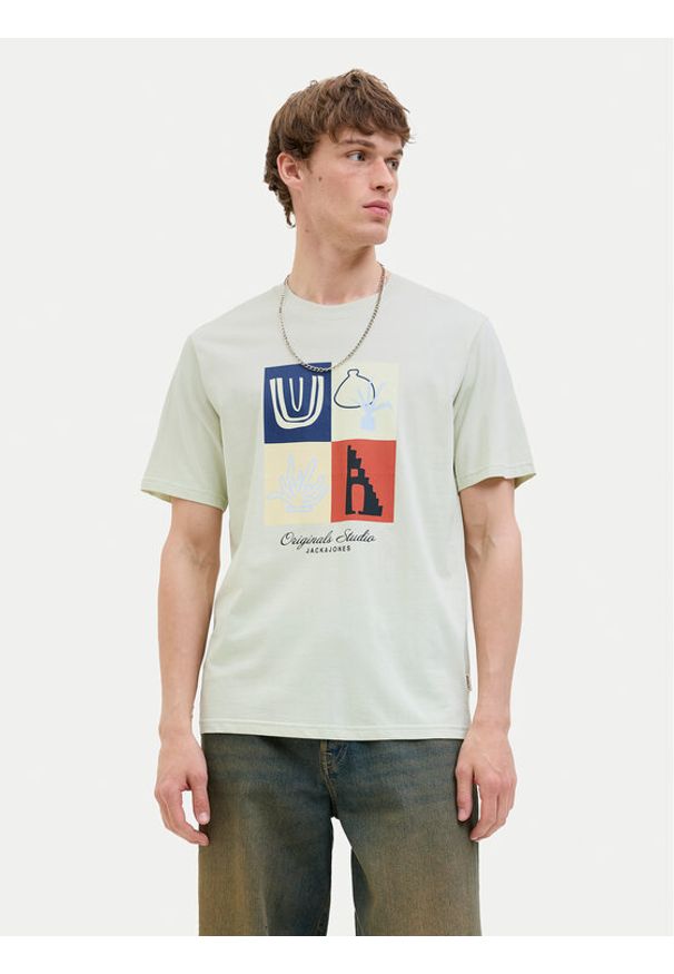 Jack & Jones - Jack&Jones T-Shirt Canggu 12277220 Zielony Regular Fit. Kolor: zielony. Materiał: bawełna