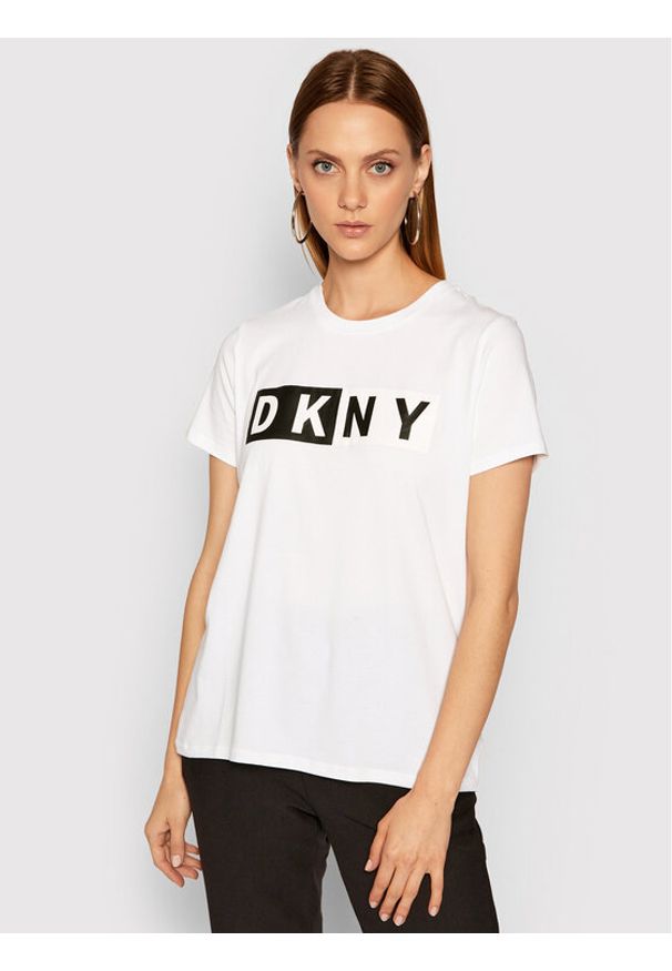 DKNY Sport T-Shirt DP8T5894 Biały Regular Fit. Kolor: biały. Materiał: bawełna. Styl: sportowy
