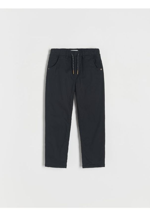 Reserved - Spodnie z ociepleniem - czarny. Kolor: czarny. Materiał: bawełna, włókno, tkanina