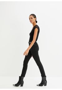 bonprix - T-shirt z miękkiej mieszanki wiskozy. Kolor: czarny. Materiał: wiskoza, koronka. Styl: elegancki #2