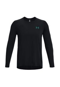 Koszulka fitness męska Under Armour Armourprint z długim rękawem. Kolor: czarny. Długość rękawa: długi rękaw. Długość: długie. Sport: fitness #1