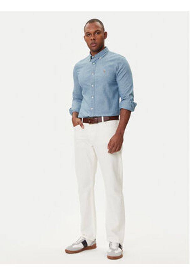 Polo Ralph Lauren Koszula Core Replen 710548538 Niebieski Slim Fit. Typ kołnierza: polo. Kolor: niebieski. Materiał: bawełna