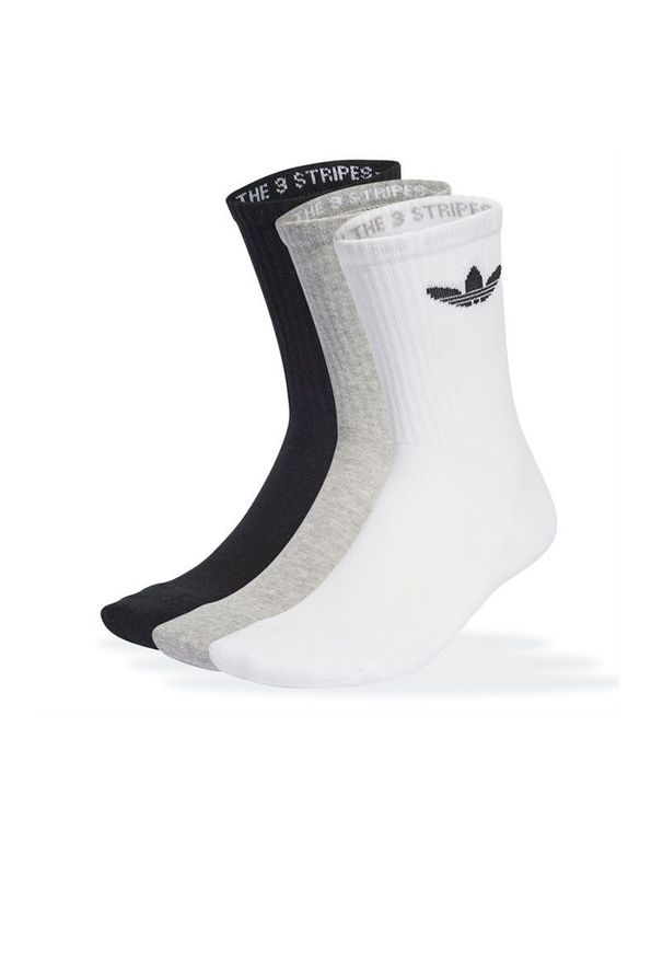 Adidas - Skarpetki unisex adidas Originals 3-Stripies High Crew 3 Pairs JV7416 - białe. Kolor: biały. Materiał: nylon, materiał. Wzór: aplikacja