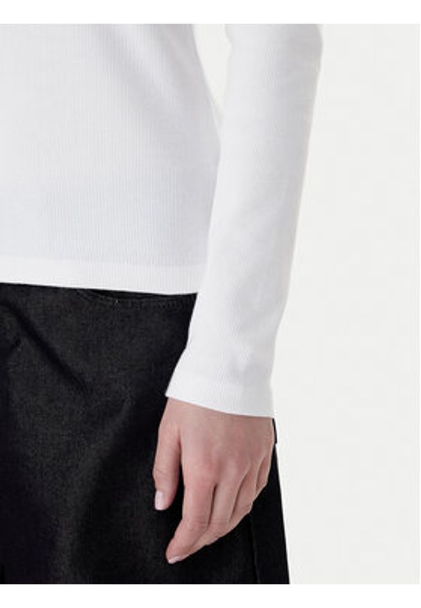 Calvin Klein Bluzka Ls Woven Label LV047E203G Biały Slim Fit. Kolor: biały. Materiał: bawełna
