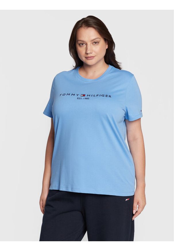 Tommy Hilfiger Curve T-Shirt Crv WW0WW29738 Niebieski Regular Fit. Kolor: niebieski. Materiał: bawełna