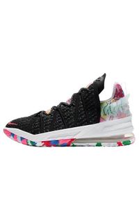 Buty koszykarskie męskie Nike Lebron Xviii. Zapięcie: sznurówki. Kolor: biały, różowy, wielokolorowy. Materiał: materiał, tkanina, syntetyk. Szerokość cholewki: normalna. Sport: koszykówka