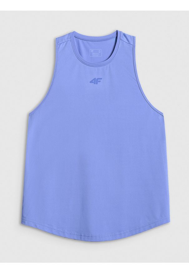 4f - 4F Top treningowy szybkoschnący damski - niebieski XS. Kolor: niebieski. Materiał: materiał. Sport: fitness