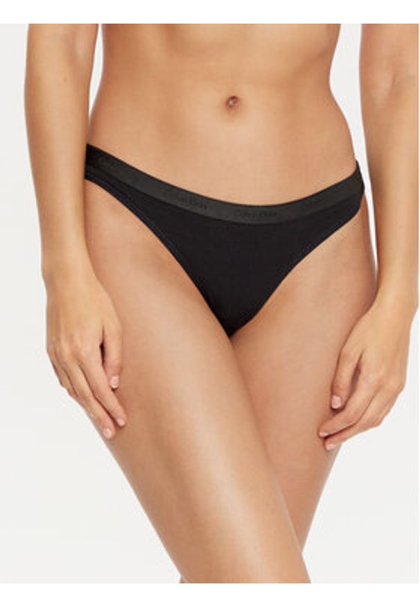 Calvin Klein Underwear Komplet 3 par stringów Thong 3pk 000QD5244E Kolorowy. Materiał: bawełna. Wzór: kolorowy