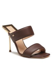 Elisabetta Franchi Klapki SA-66L-32E2-D88 Brązowy. Kolor: brązowy. Materiał: skóra #3